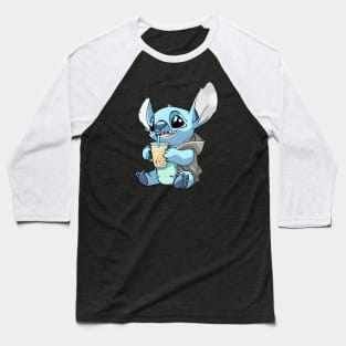 Cute Stitch loves boba tea Baseball T-Shirt